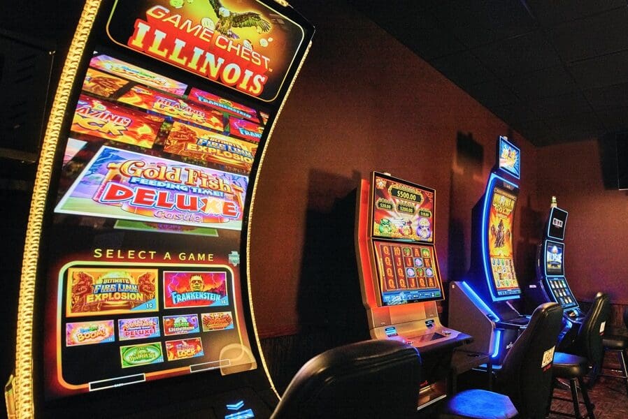 Row of gaming terminals
